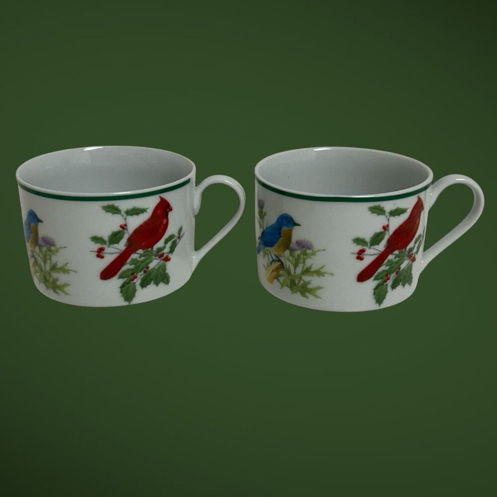 Set Of 2 Vintage National Wildlife Federation Songbirds 8oz Coffee/Tea Cups